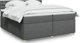 vidaXL Κρεβάτι Continental με στρώμα Σκούρο γκρι ύφασμα 200x200 εκ.