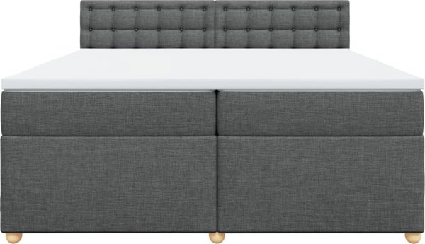vidaXL Κρεβάτι Continental με στρώμα Σκούρο γκρι ύφασμα 200x200 εκ.