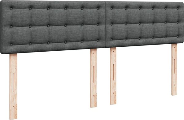 vidaXL Κρεβάτι Continental με στρώμα Σκούρο γκρι ύφασμα 200x200 εκ.