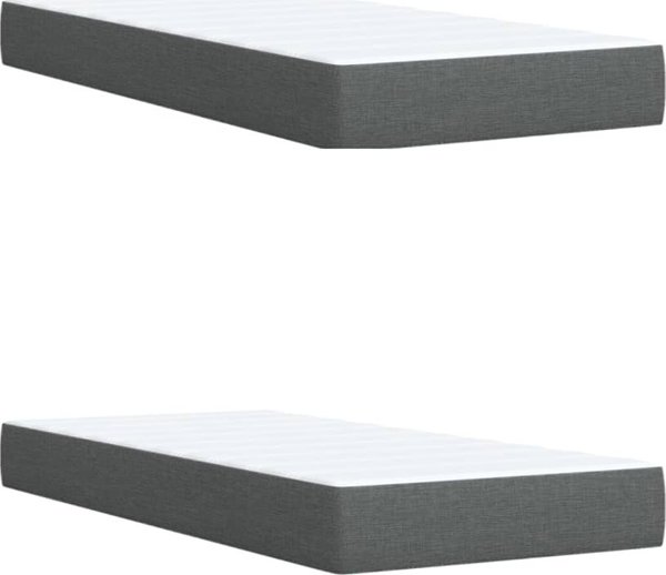 vidaXL Κρεβάτι Continental με στρώμα Σκούρο γκρι ύφασμα 200x200 εκ.