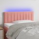 vidaXL Zaglowek do lozka z LED, rozowy, 100x5x78/88 cm, aksamit