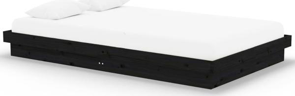 vidaXL Κρεβατοκάμαρα από Μασίφ Ξύλο, Μαύρη, 120 x 200 εκ.