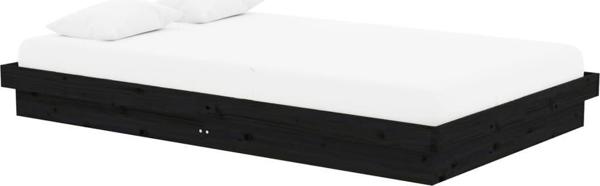 vidaXL Κρεβατοκάμαρα από Μασίφ Ξύλο, Μαύρη, 120 x 200 εκ.
