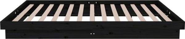 vidaXL Κρεβατοκάμαρα από Μασίφ Ξύλο, Μαύρη, 120 x 200 εκ.