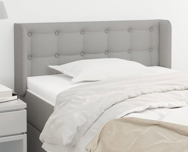 vidaXL Zaglowek uszak 83x16x78/88 cm, ανοιχτό γκρι ύφασμα