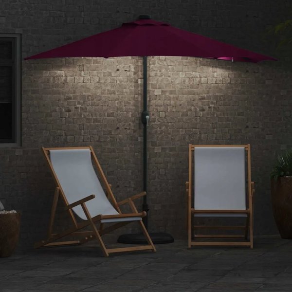 vidaXL Ομπρέλα Ηλίου Κήπου Bordeaux Κόκκινη 294 x 150 x 223 εκ.