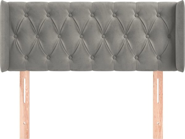 vidaXL Υποστρώματα Κεφαλής Uszak, ανοιχτό γκρι, 93x16x78/88 εκ., βελούδο