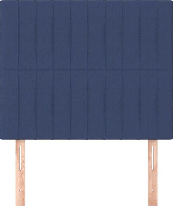 vidaXL Κεφαλάρι κρεβατιού, 2 τεμ., μπλε, 90x5x78/88 εκ, ύφασμα