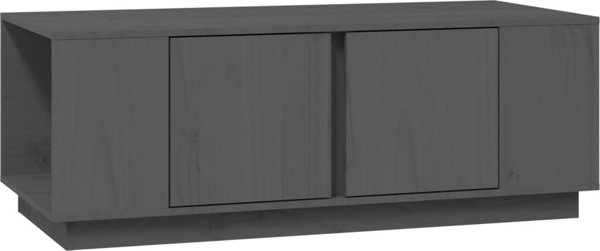vidaXL vidaXL Stolik kawowy, szary, 110x50x40 cm, lite drewno sosnowe
