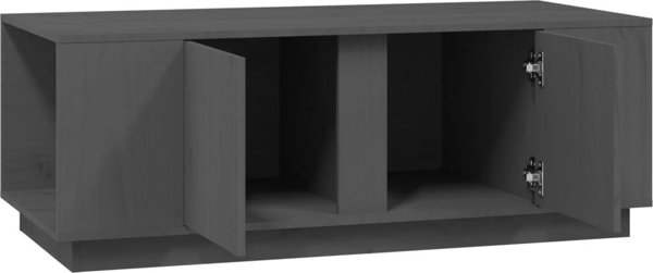 vidaXL vidaXL Stolik kawowy, szary, 110x50x40 cm, lite drewno sosnowe