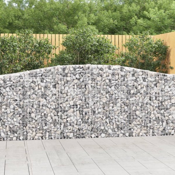 vidaXL Γκαμπιόν καλάθια 2 τεμ 400x30x100/120 εκ, γαλβανισμένο σίδερο