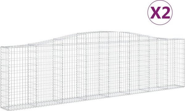 vidaXL Γκαμπιόν καλάθια 2 τεμ 400x30x100/120 εκ, γαλβανισμένο σίδερο