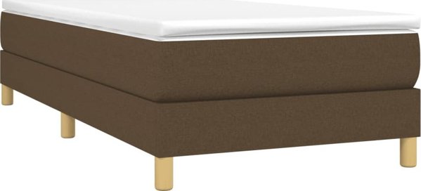 vidaXL Κρεβατι κοντινενταλ με στρωμα 90x190 εκ., καφε υφασμα