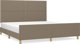 vidaXL Κρεβατοκάμαρα με Κεφαλάρι, Χρώμα Taupe, 180x200 εκ, Επενδεδυμένη με Υφασμα