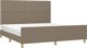 vidaXL Κρεβατοκάμαρα με Κεφαλάρι, Χρώμα Taupe, 180x200 εκ, Επενδεδυμένη με Υφασμα