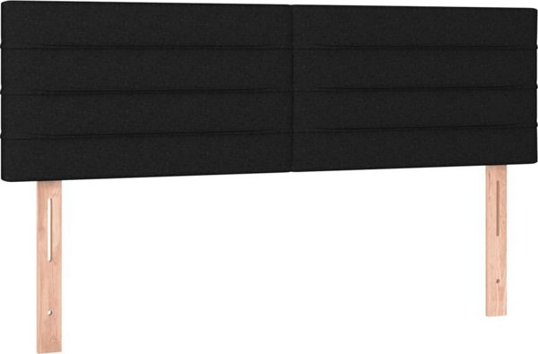 vidaXL Kontynentalne κρεβάτι με στρώμα, μαύρο, ύφασμα 140x200 cm