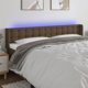 vidaXL Κεφαλάρι κρεβατιού με LED σκούρο καφέ 183x16x78/88 cm ύφασμα