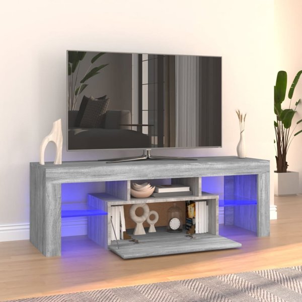 vidaXL Έπιπλο TV με LED, γκρι δρυς sonoma, 120x35x40 cm