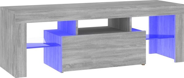 vidaXL Έπιπλο TV με LED, γκρι δρυς sonoma, 120x35x40 cm