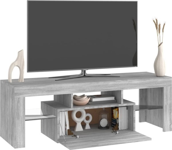 vidaXL Έπιπλο TV με LED, γκρι δρυς sonoma, 120x35x40 cm
