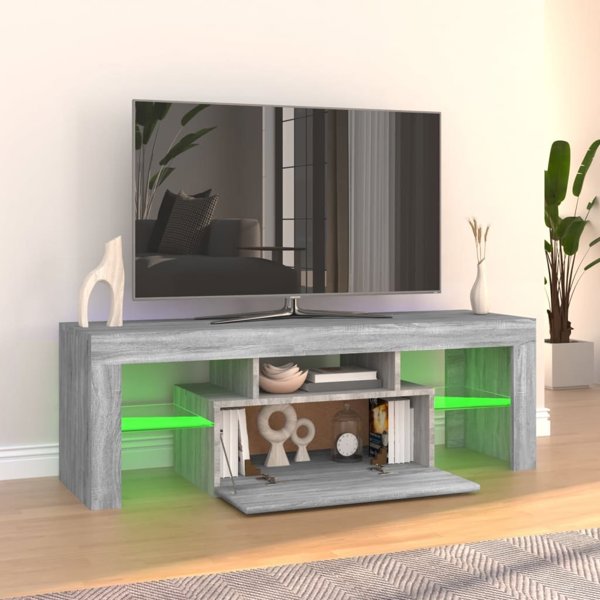 vidaXL Έπιπλο TV με LED, γκρι δρυς sonoma, 120x35x40 cm