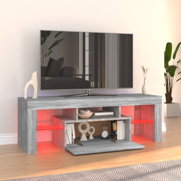 vidaXL Έπιπλο TV με LED, γκρι δρυς sonoma, 120x35x40 cm