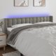 vidaXL Zaglowek do lotka me to LED, jasnoszary, 163x16x78/88 cm, aksamit