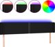 vidaXL Zaglowek do lozka z LED, czarny, 203x16x78/88 cm, tkanina