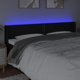 vidaXL Zaglowek do lozka z LED, czarny, 203x16x78/88 cm, tkanina