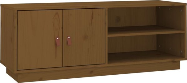 vidaXL Έπιπλο τηλεόρασης, μελί καφέ, 105x34x40 εκ., συμπαγές πεύκο