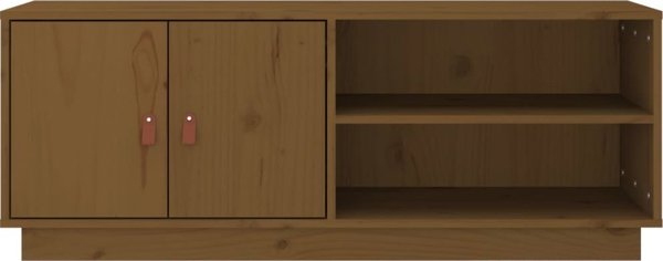 vidaXL Έπιπλο τηλεόρασης, μελί καφέ, 105x34x40 εκ., συμπαγές πεύκο