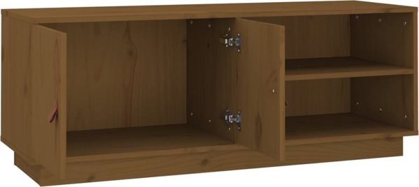 vidaXL Έπιπλο τηλεόρασης, μελί καφέ, 105x34x40 εκ., συμπαγές πεύκο