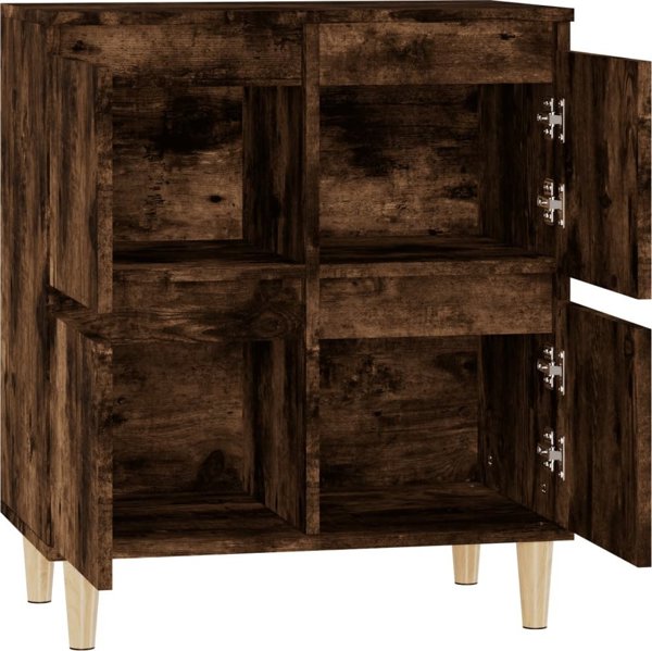 vidaXL Κομοδίνο σε απόχρωση καπνιστής δρυς 60x35x70 εκ., ξυλοπαράγωγο υλικό
