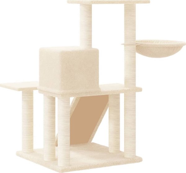 vidaXL Drapak dla kota z sizalowymi slupkami kremowy 82 cm