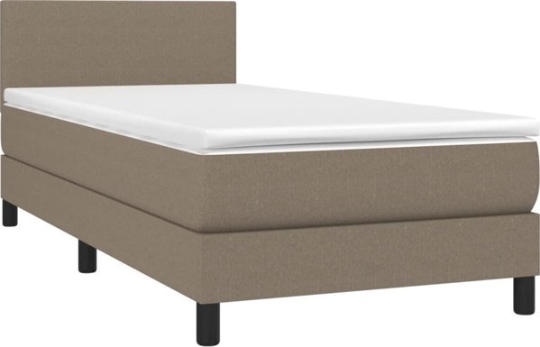 vidaXL Κρεβάτι Continental με στρώμα, ταουπ, 100x200 εκ., ύφασμα