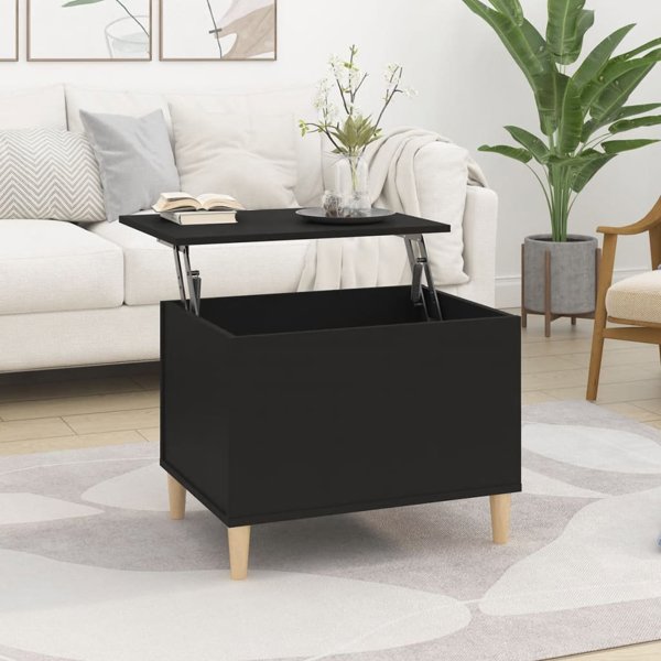 vidaXL Τραπεζάκι καφέ, μαύρο, 60x44,5x45 εκ., ξυλώδες υλικό