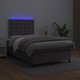 vidaXL Κρεβάτι κοντινεντάλ με στρώμα και LED, γκρι οικοδερμα 120x200 εκ.