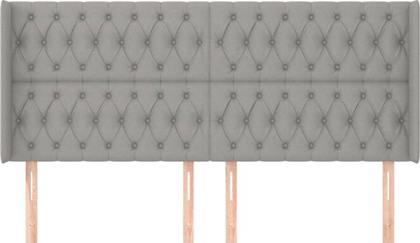 vidaXL Κεφαλάρι uszak ανοιχτό γκρι από ύφασμα, 203x16x118/128 cm