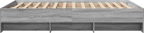 vidaXL Ράμα κρεβατιού γκρι δρυς σονόμα 135x190 εκ. υλικό ξύλου