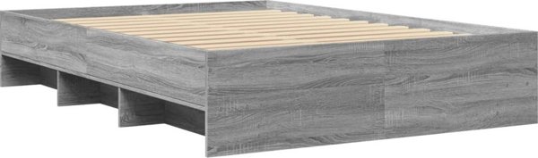 vidaXL Ράμα κρεβατιού γκρι δρυς σονόμα 135x190 εκ. υλικό ξύλου
