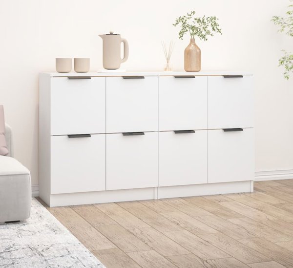 vidaXL Komody, 2 τεμάχια, λευκά, 60x30x70 εκ, υλικό από ξύλο