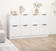 vidaXL Komody, 2 τεμάχια, λευκά, 60x30x70 εκ, υλικό από ξύλο