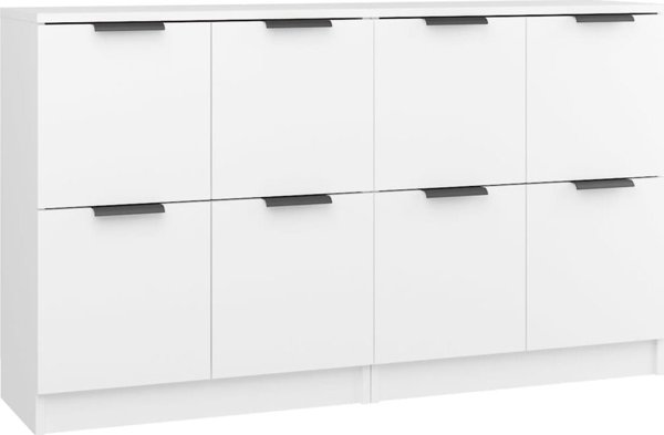 vidaXL Komody, 2 τεμάχια, λευκά, 60x30x70 εκ, υλικό από ξύλο