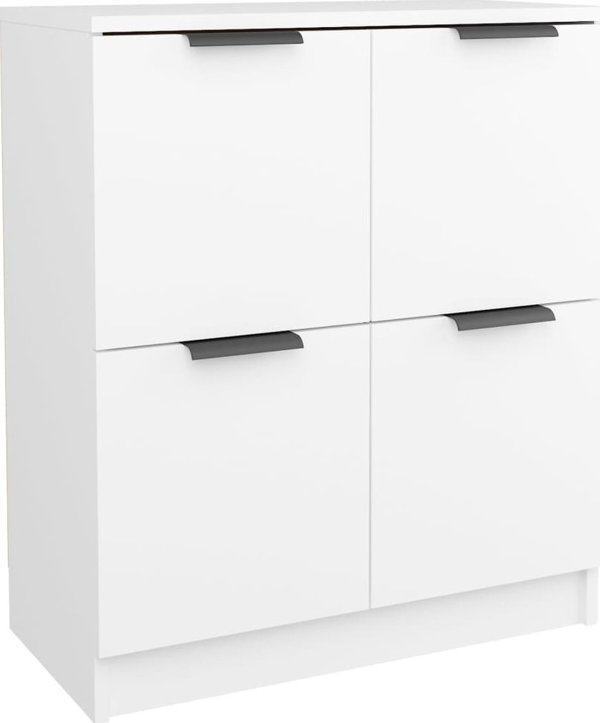 vidaXL Komody, 2 τεμάχια, λευκά, 60x30x70 εκ, υλικό από ξύλο