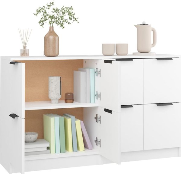 vidaXL Komody, 2 τεμάχια, λευκά, 60x30x70 εκ, υλικό από ξύλο
