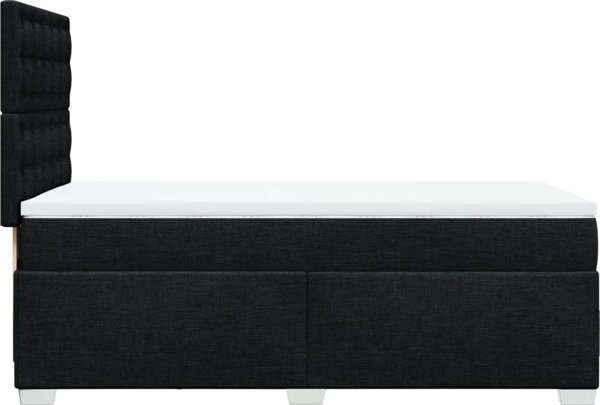 vidaXL Κρεβάτι kontynentalne με στρώμα, μαύρο, ύφασμα, 80x200 cm