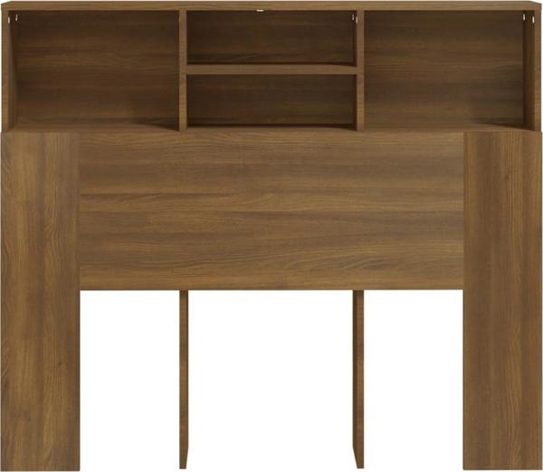vidaXL Κεφαλάρι κρεβατιού με ράφια, καφέ δρυς, 120x19x103,5 εκ.