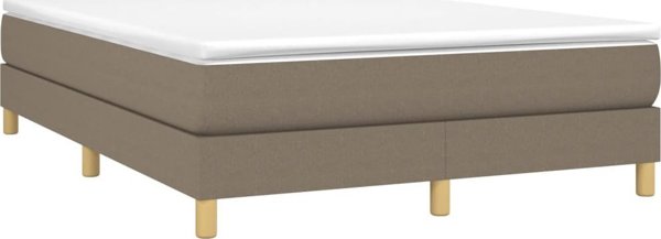 vidaXL Λάτζικο Κρεβάτι με Στρώμα, Taupe, Υφασμάτινο, 140x190 εκ.