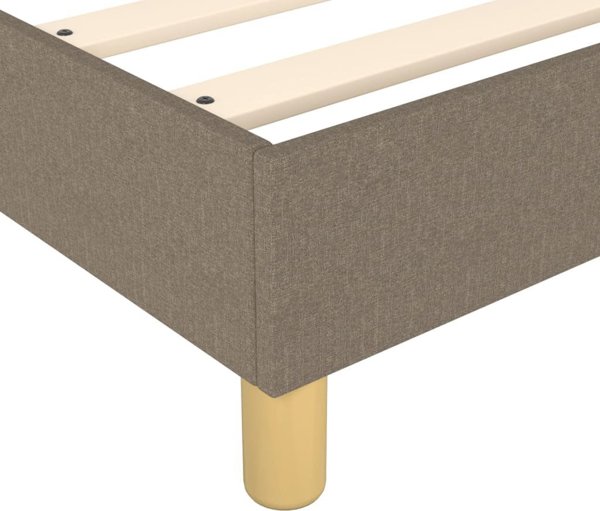 vidaXL Λάτζικο Κρεβάτι με Στρώμα, Taupe, Υφασμάτινο, 140x190 εκ.