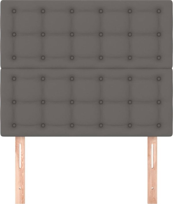 vidaXL Κεφαλαριά κρεβατιού, σετ 2 τεμ., γκρι, 80x5x78/88 cm, τεχνητό δέρμα